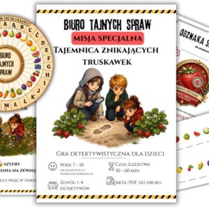 Gra detektywistyczna dla dzieci: Misja specjalna – Tajemnica znikających truskawek